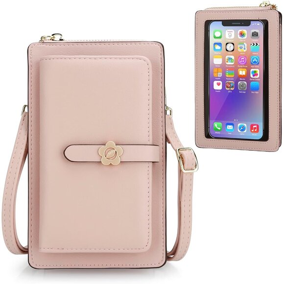 Accessories - Leather Small Phone Wallet Purse Crossbody with Coin Bag for Women